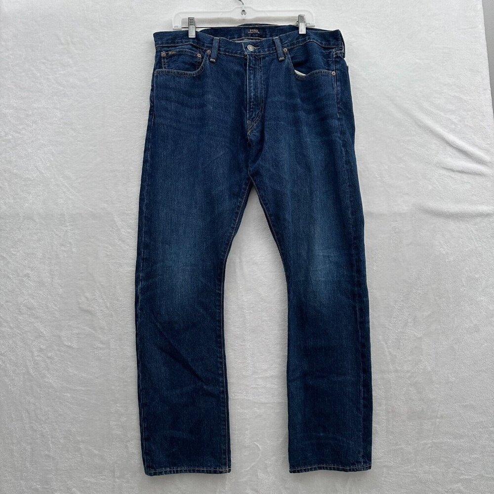 Polo by Ralph Lauren Men’s Slim Straight Jeans - Dark Blue Denim
